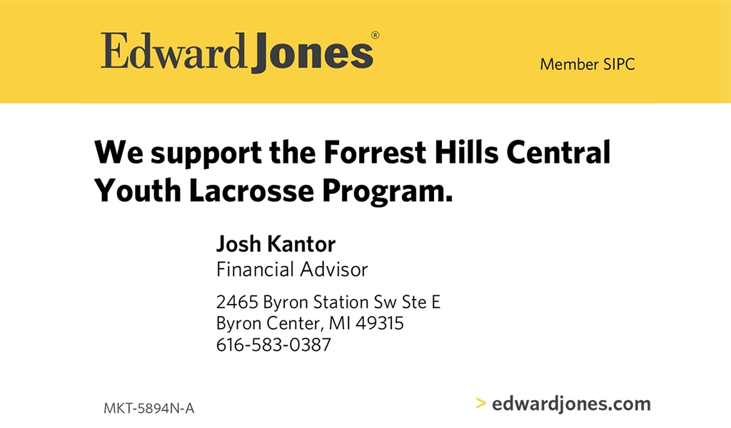 Forest Hills Central Youth Ranger Lacrosse Edward Jones Josh Kantor